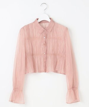  【洗える】シャーリングシアー シャツ