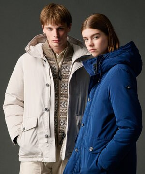  【サスティナブル/ECO撥水/ECOファー/９ポケット】ナイロンピーチダウンコート