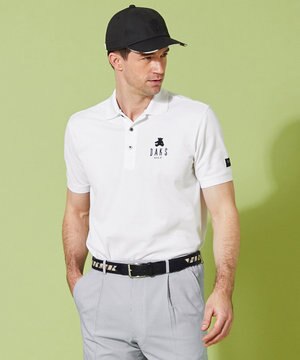【MEN / EC限定】DAKSベア_アロフトUVケアカノコ シャドーベア刺繍 ポロシャツ