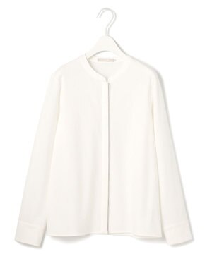  【洗える】コンパクトモクロディ バンドカラーカットソー［ボールチェーン］