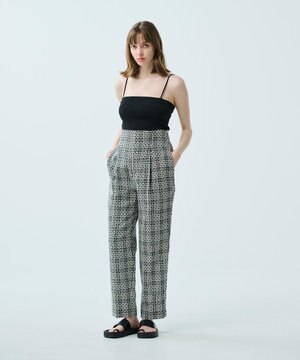 【uncrave WHITE】ツイードチェック パンツ