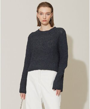  【洗える】スエードテープヤーン プルオーバー