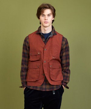  【軽量・テ―ム・ヤルビーコラボ】プリント ワックスクロス ベスト