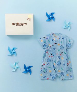  総柄 ベビー甚平オール ギフトセット【BOX付き】
