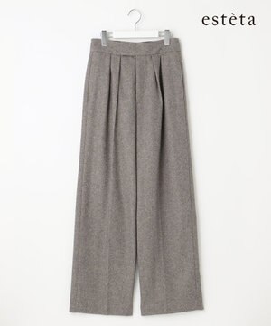  【エステータ】シルクネップツイード パンツ