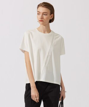  【洗える】シルケットコンビスムース カットソー