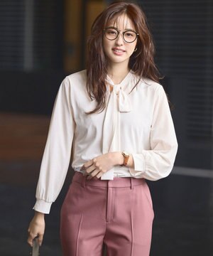  【前後着用可能】シアー2WAYボウタイ プルオーバー