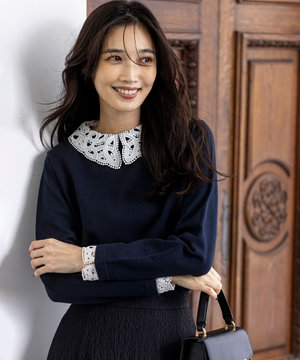 レース襟 ニット