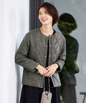  高密度タフタ キルティング ショート コート