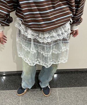  レースリボンラップスカート