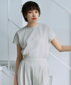  【接触冷感・UVカット・防シワ・洗える】 アトラストリコット フレンチスリーブトップス