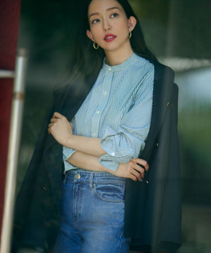 【洗える】CANCLINI バンドカラー シャツ