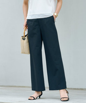 【洗える・吸水速乾】DRYライトサッカー ワイド パンツ