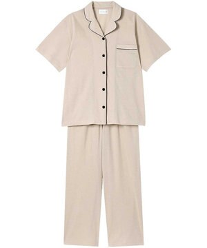  綿混コットンリネン天竺 半袖パジャマ