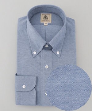  【Single Needle Tailoring / 形態安定】スムースハイゲージニット シャツ / B.D.