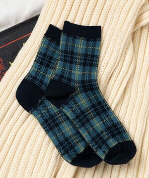  ジャガードチェックソックス
