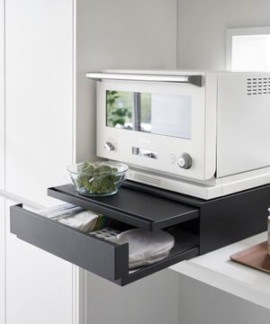  ツーウェイ キッチン家電下引き出し&スライドテーブル タワー ブラック