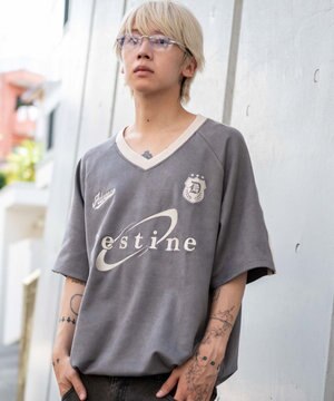  【ユニセックス着用ITEM/MLサイズ展開】フェイクスウェードゲームT（SS）