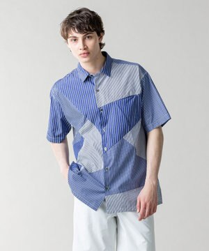 パッチワークストライプ シャツ