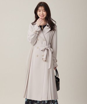  【UVカット・花粉ガード】プリーツデザイントレンチ コート