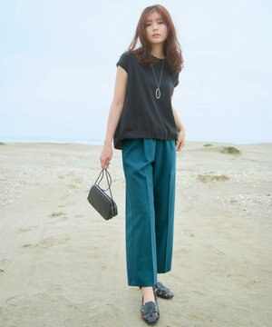  【洗濯機可/セットアップ可/UVケア/速乾/イージーケア】サラサラテックリネンパンツ