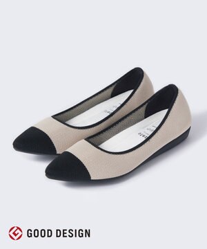  【洗える/撥水】  バイカラー ポインテッドパンプス