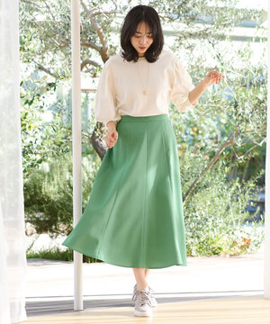 リネンライクオックス フレアスカート