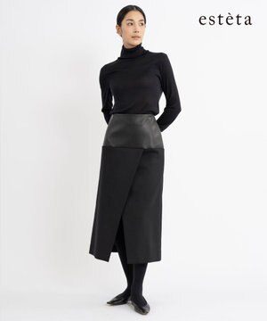  【エステータ】レザードッキング スカート