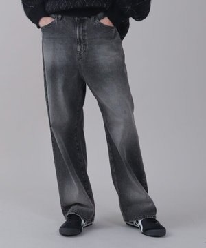 【ユニセックス着用ITEM/SMLサイズ展開/ウエスト調整可】バギーデニムパンツ