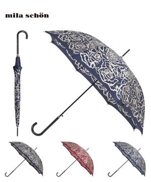  【雨傘】ミラ・ショーン (mila schon) 薔薇 ナイロンサテン 長傘