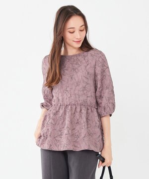  【洗える】フラワーフクレジャガード ブラウス