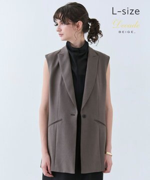  【L-size・洗える】CAROLE / リネンライクノースリーブジレジャケット