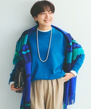  【Oggi2月号掲載/洗える】ピュアカシミヤ クルーネック ニット