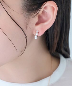  【痛くないシリーズ】ノーブルパールエアリーイヤリング　ローズゴールド