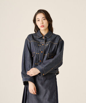 【洗える/個性的/ブランド定番】2ND TYPE PLEATS JK デニムジャケット プリーツ
