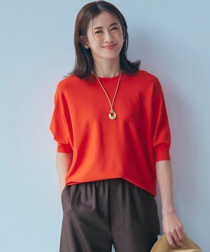  【洗える】レーヨンポリエステルストレッチ ドルマン ニット