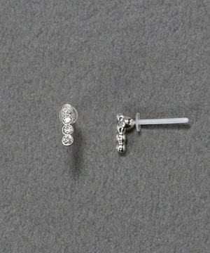  〈金属アレルギー対応〉シャイニースリムセラミックポストピアス　シルバー/ニッケルフリー