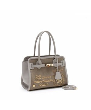  【ファブリック】スエードプラス/マーキス前金具付トート28cm