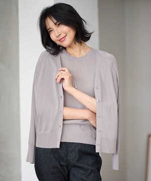  【2SET】ニットツインセット（半袖ニット＋Vネックカーデ）