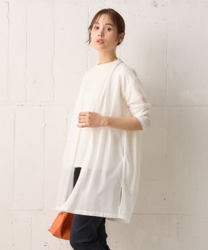  【WEB限定】シアーツイルジャージー ロングカーディガン
