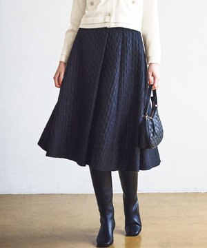 ジオメトリックフラワージャガード フレアスカート