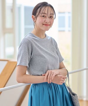  【洗濯機可】ラメテレコTシャツ