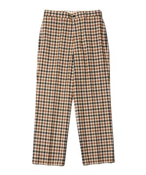  カシミヤタッチワイド イージーチェックパンツ