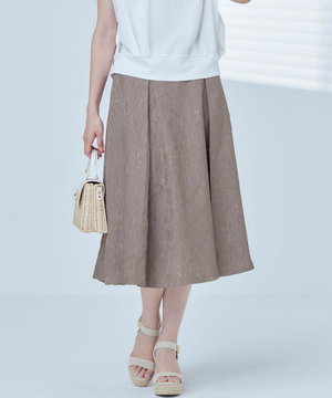 【WEB限定】エアリーフラワージャガード フレアスカート