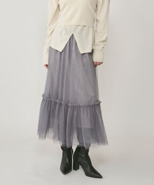  ラメチュールギャザースカート