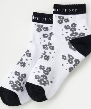  【marie claire SPORT】アンクルソックス フラワー柄