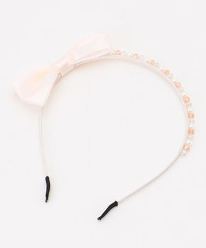  ビーズ × リボン カチューシャ