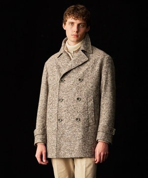  【キングサイズ・イタリア素材/軽量/中綿キルト裏地】ワイドカルゼ ウールジャージー コート