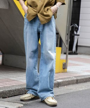  【ユニセックス着用ITEM/SMLサイズ展開】デニムストレートパンツ