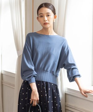 【洗える】スムースストレッチ ボリュームスリーブプルオーバー(KG43)
